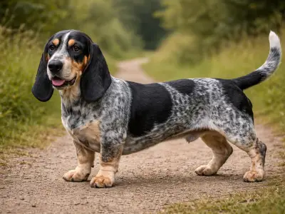 Basset Bleu de Gascogne hunting hound
