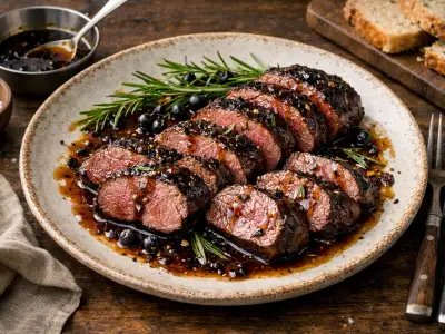 Filetto di capriolo al barbecue con marinata al miele e balsamico