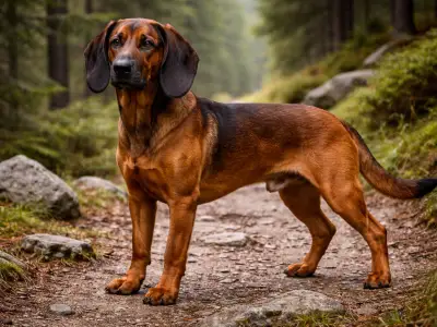 Bavarian Mountain scent hound hunting dog