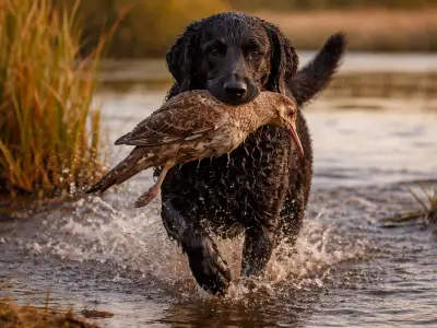 Curly-Coated Retriever Jagdhund apportierender Wasserhund