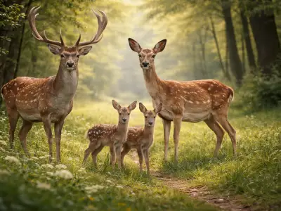 Fallow deer (Dama dama) in its natural habitat