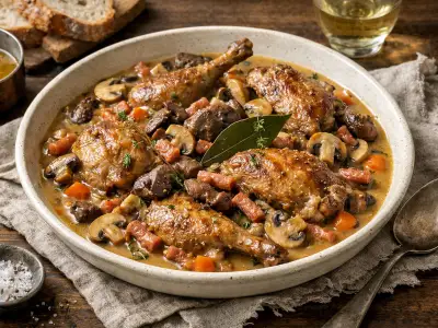 Fagiano in salsa bruna con funghi e pancetta