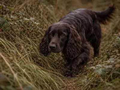 Field Spaniel Jagdhund stöbernder Hund