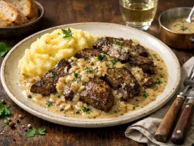 Fegato di cinghiale in padella con salsa cremosa al vino bianco
