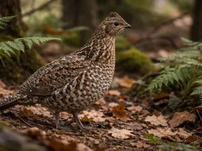 Hazel grouse small game bird in woodland