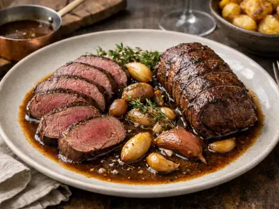 Arrosto di capriolo al forno con fondo di vitello