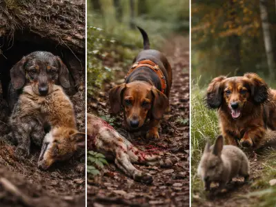 teckel utilizados para caza en madriguera y rastreo de piezas heridas