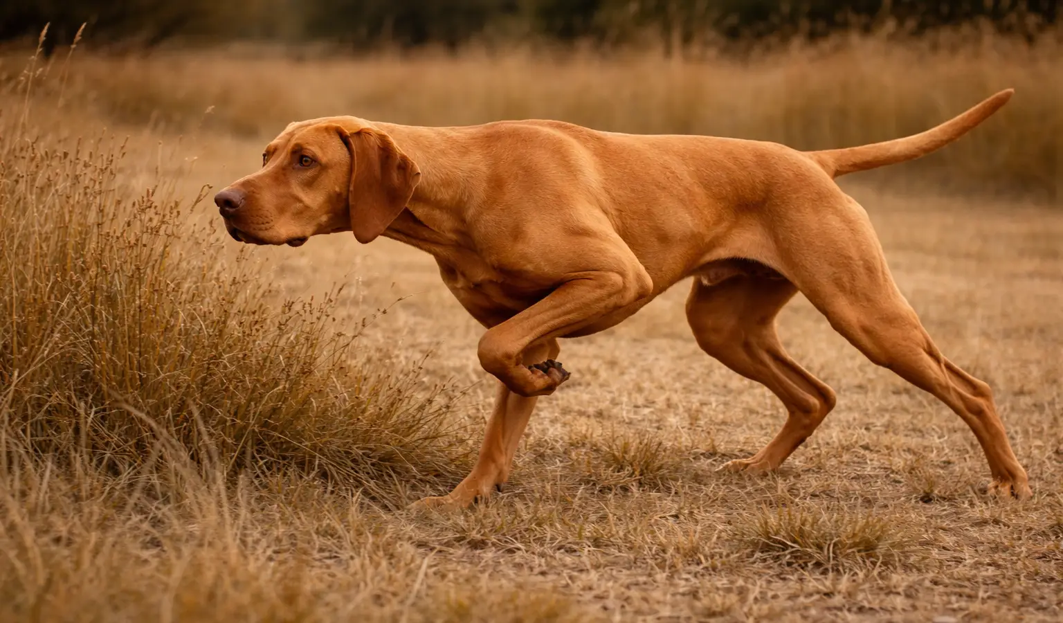 Hungarian Vizsla hunting dog pointing breed