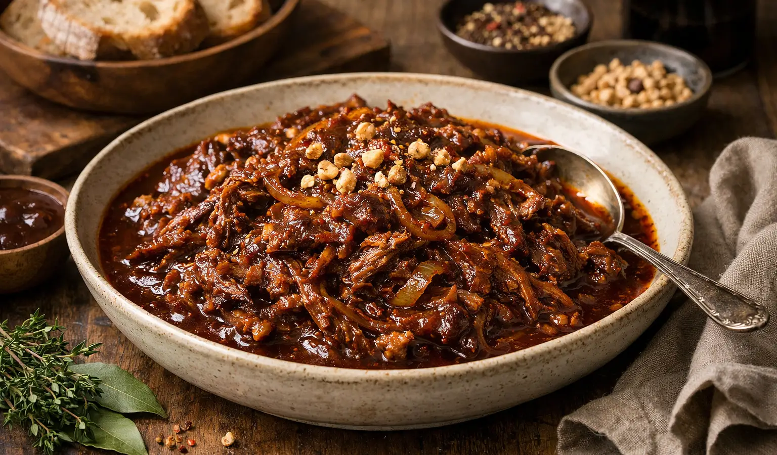Cervo sfilacciato al barbecue