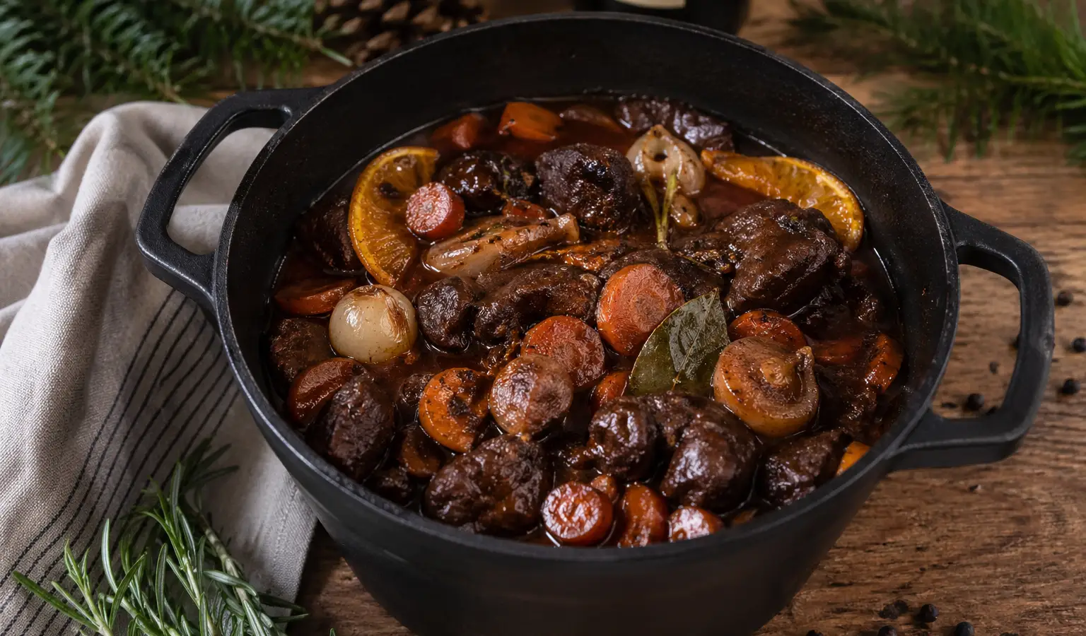 Stufato di cinghiale al vino rosso