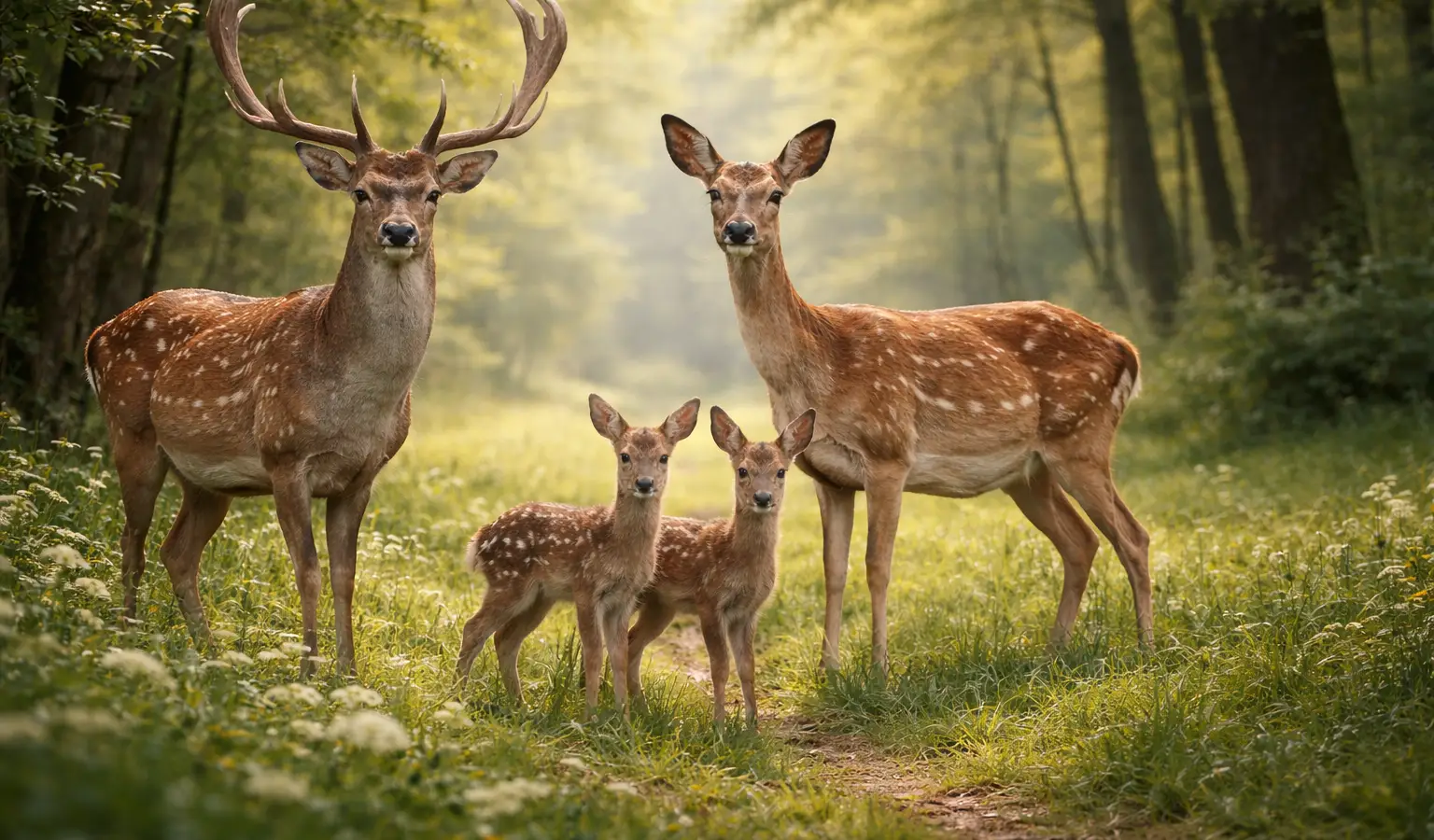Fallow deer (Dama dama) in its natural habitat