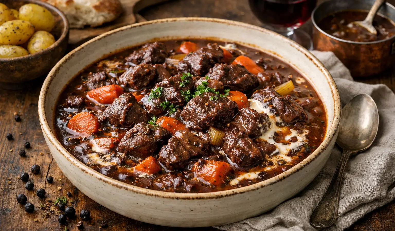 Spezzatino di capriolo al vino rosso