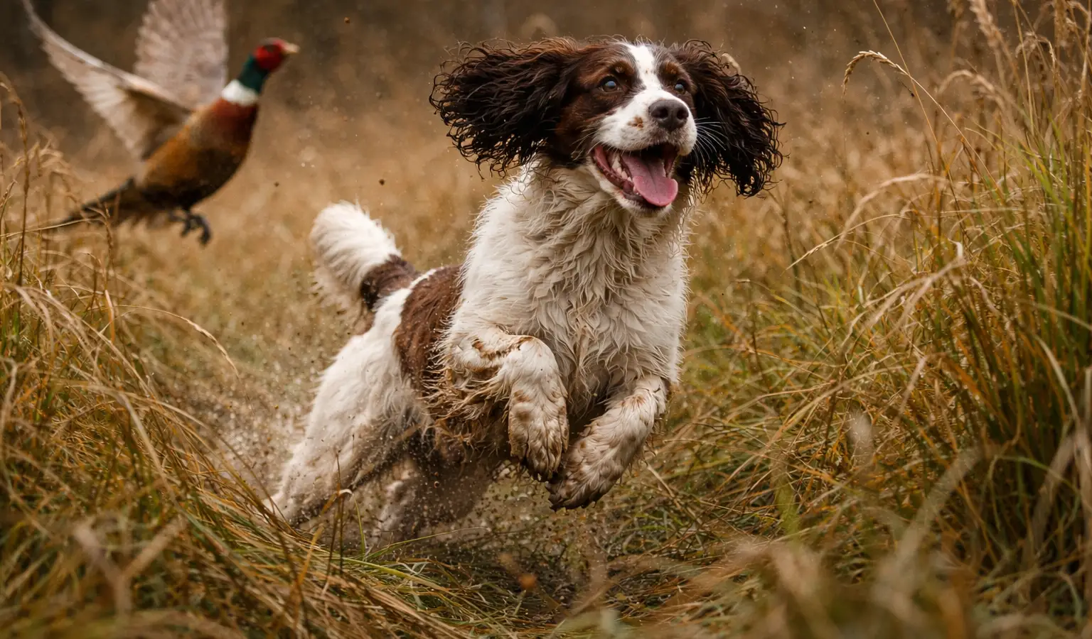 English Springer Spaniel Jagdhund stöbernder Hund