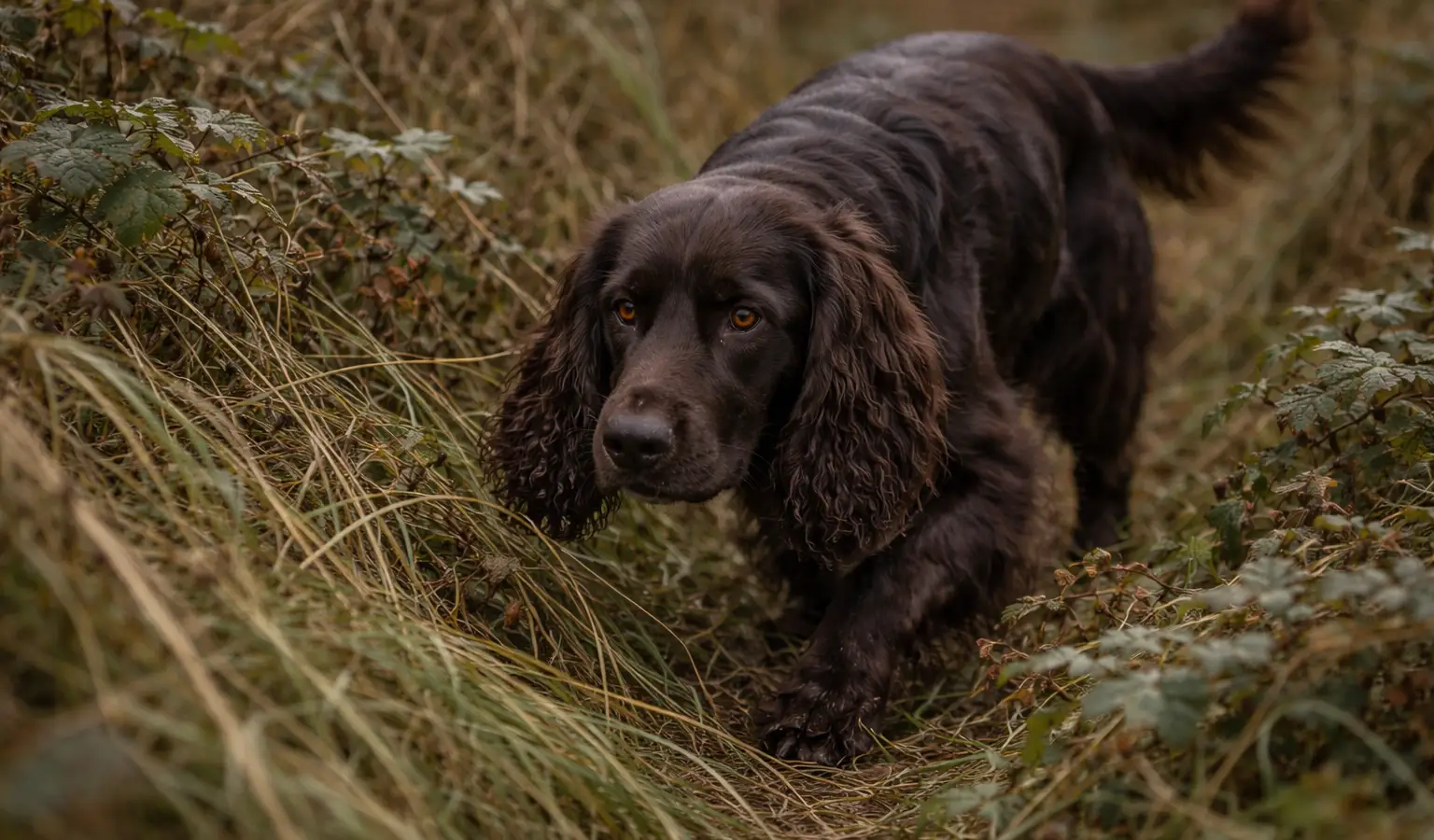 Field Spaniel Jagdhund stöbernder Hund