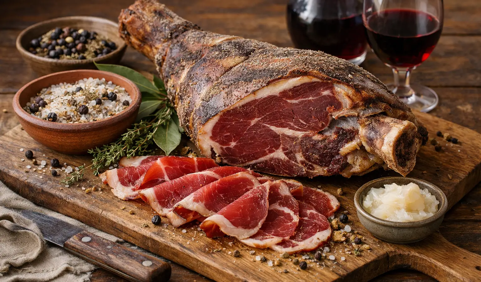 Prosciutto crudo di cinghiale stagionato in casa