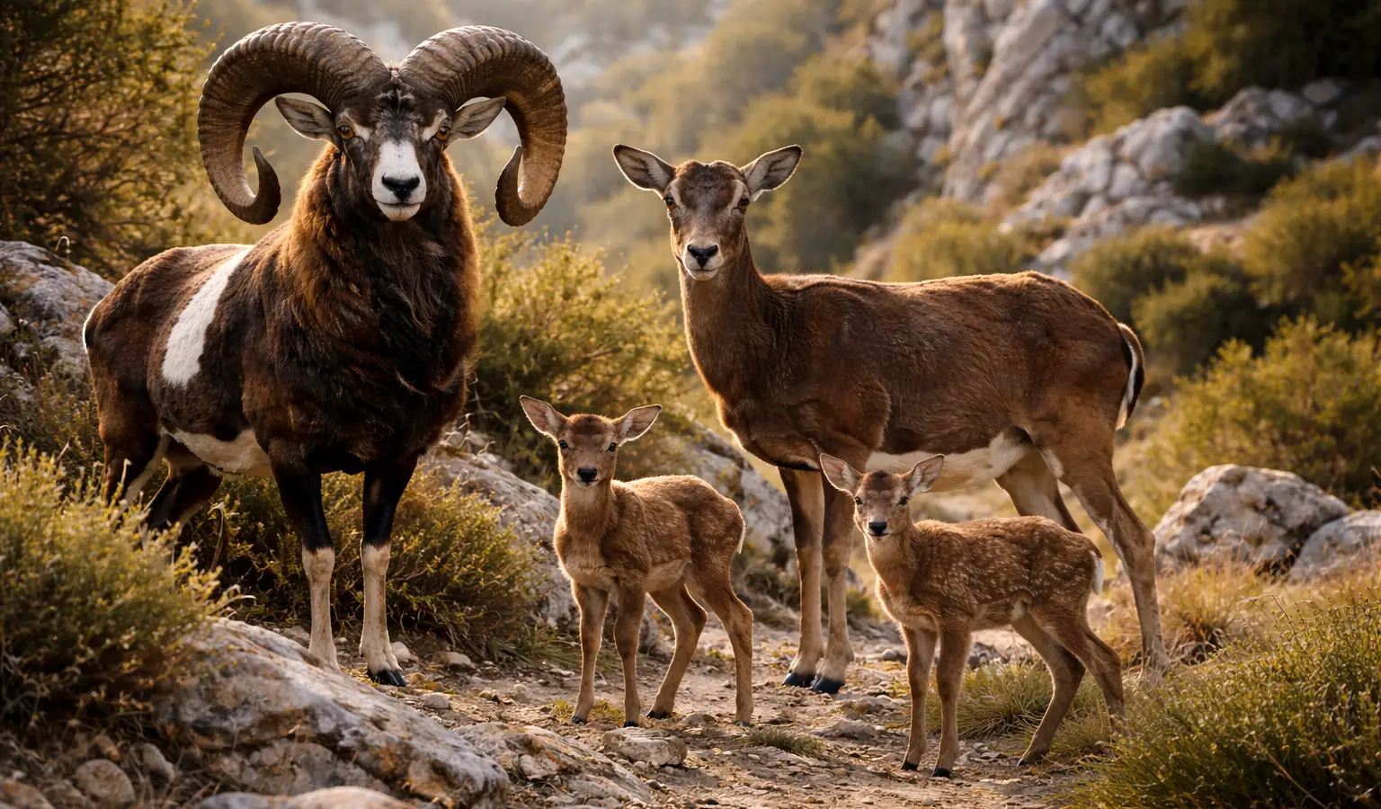 Mouflon (Ovis gmelini musimon) in its natural habitat