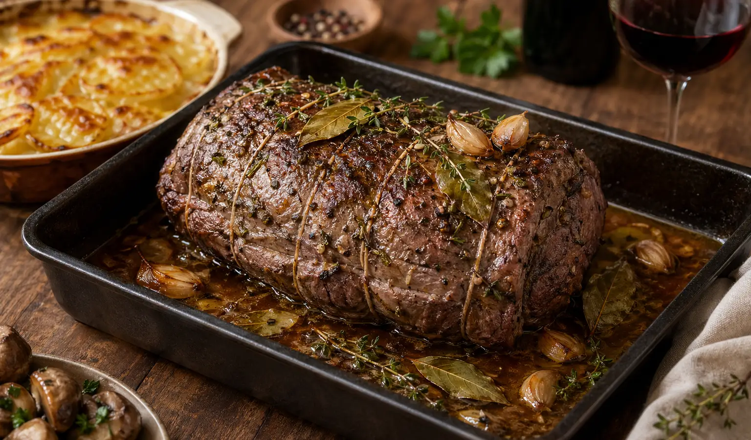 Arrosto di cinghiale al forno con erbe aromatiche