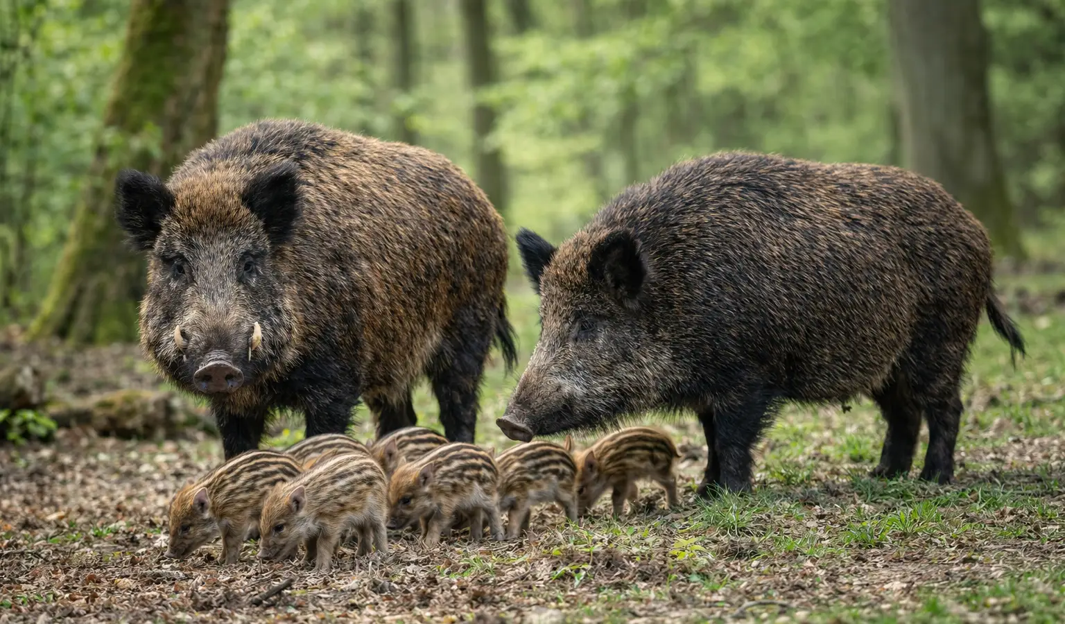 Jabalí (Sus scrofa) en su hábitat natural