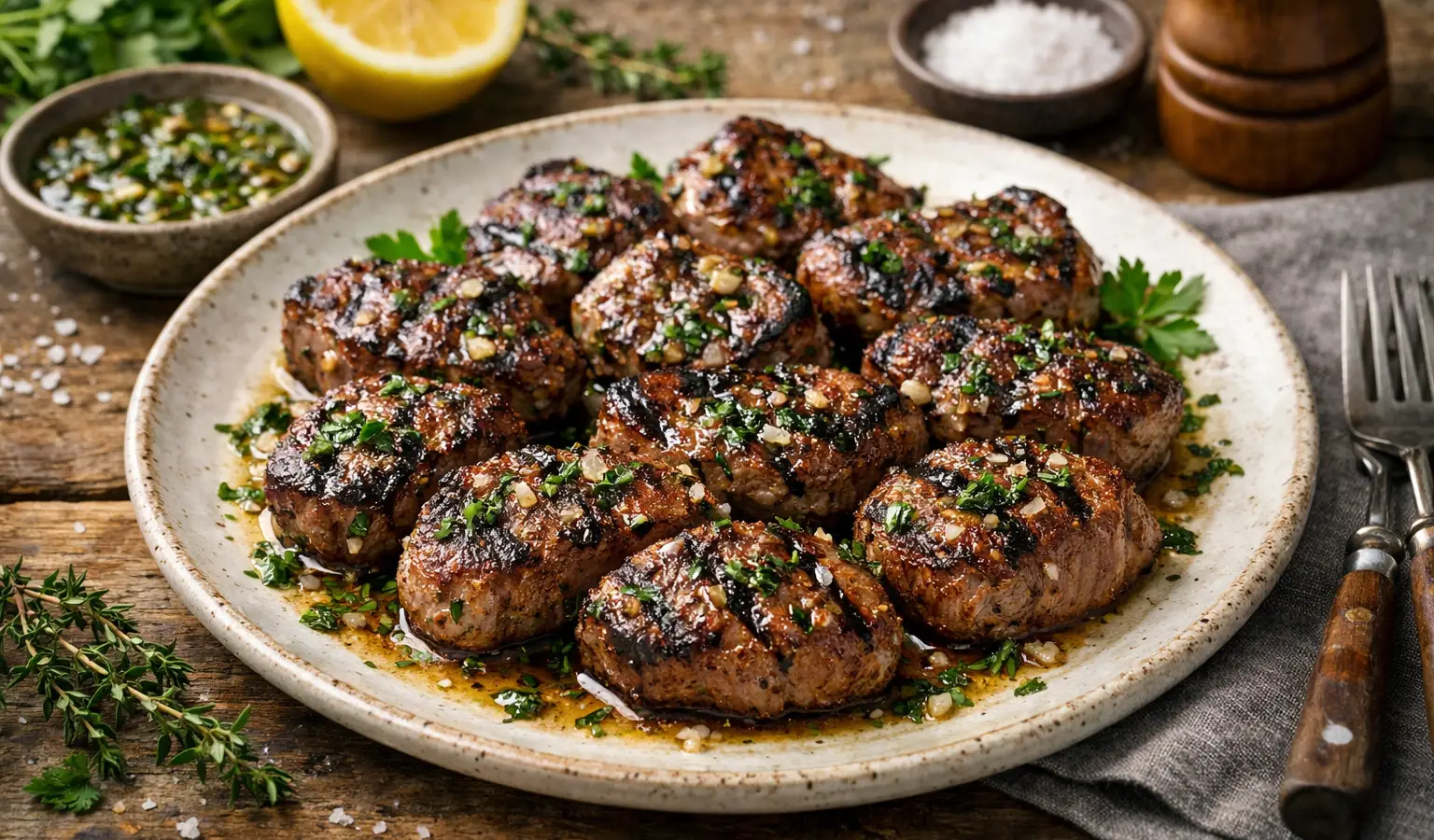 Filetto di cinghiale al barbecue con marinata alle erbe