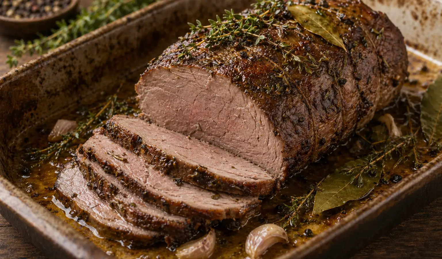 Arrosto di cinghiale al forno con erbe aromatiche
