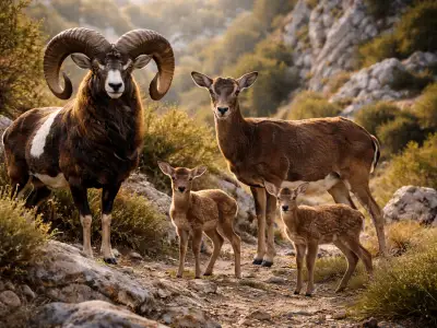 Muflón (Ovis gmelini musimon) en su hábitat natural