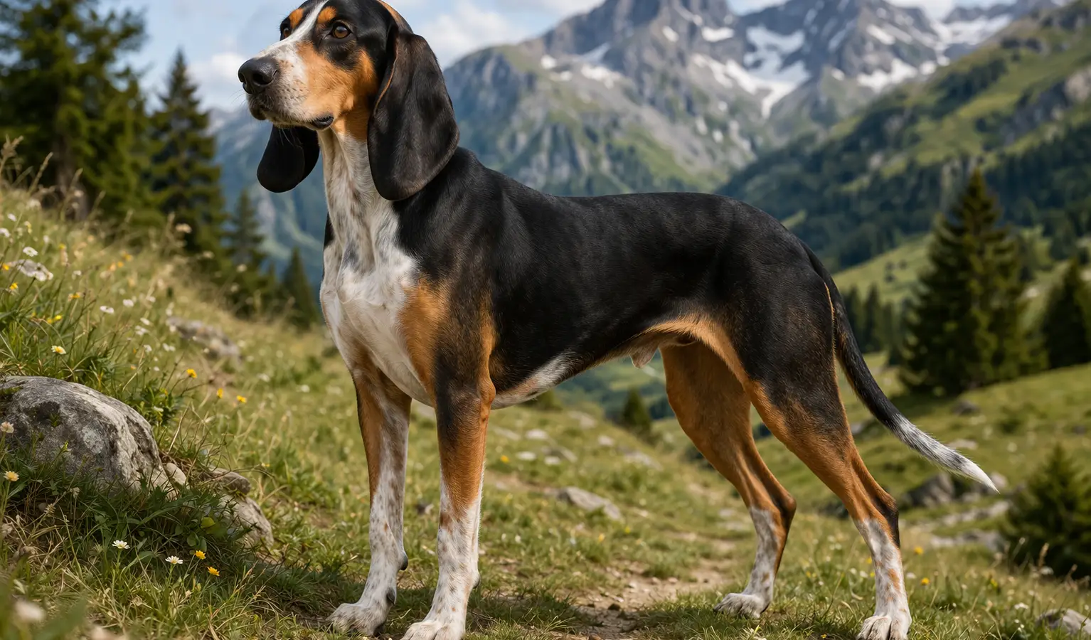 Perro de caza sabueso suizo